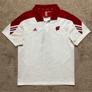 University Wisconsin Badgers Adidas Scorch Climalite Polo